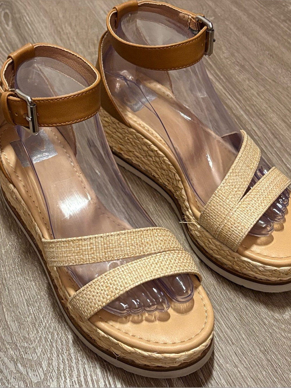 DV by Dolce Vita Tan and Natural Wedge Espadrille Sandals